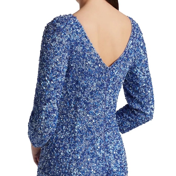 NWT Theia Three-Quarter Sleeve Sequin Sheath Gown - size 4 - Picture 3 of 9